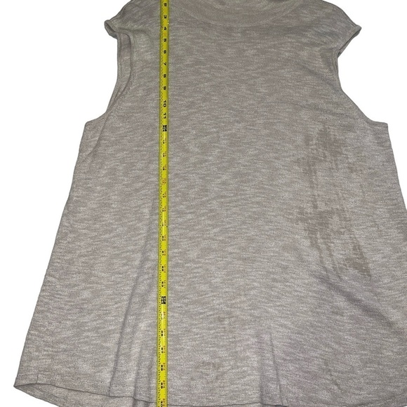 Nic + Zoe Women's Mock Neck Top Size L/XL Tan Sleeveless Knit Casual Rayon Linen - Picture 3 of 6